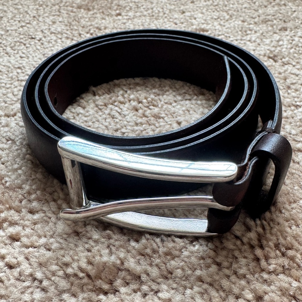Banana Republic Brown Leather Belt with Silver Buckle